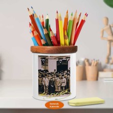 Asilmeydan Mareşal Mustafa Paşa Silah Arkadaşları Ahşap Seramik Kalemlik -7