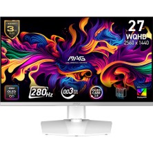 MSI 26.5 MAG 272QPW QD-OLED X28 2560x1440 (WQHD) 16:9 FLAT QD-OLED 280HZ 0.03MS FREESYNC PREMIUM PRO PIVOT BEYAZ GAMING MONITOR