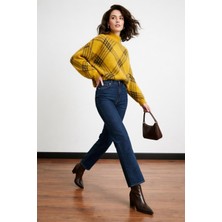 Sherin Hardal Ekoseli Oversize Triko Kazak