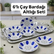 TD ‘’melamin Kırılmaz Mavi Kahveci Çay Tabağı 6’lı’’