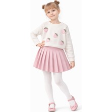 Ahengim Kız Çocuk Çilek Desenli Üst Pileli Etek Kombin AK14527