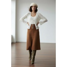 Sherin Ekru Ajurlu Triko Hırka