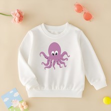 Cda Premium Mor Ahtapotçuk Unisex Çocuk Sweatshirt