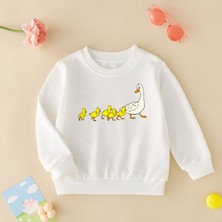 Cda Premium Ördek ve Tatlı Yavruları Unisex Çocuk Sweatshirt