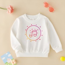 Cda Premium Renkli Müzik Ritmi Unisex Çocuk Sweatshirt