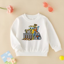 Cda Premium Sevimli Iş Makinesi Unisex Çocuk Sweatshirt
