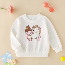 Cda Premium Unicorn ve Kız Unisex Çocuk Sweatshirt
