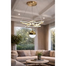 Lamira Aydınlatma Modern Lüks Salon Model Ledlı 3 Renk Gold Sarkıt Avıze