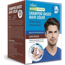 Nisha Beyaz Kapatıcı Şampuan Kına ve Siyah Zeytin Özlü Amonyak Paraben Içermez 8*20ML Zarf Koyukahve 160ML