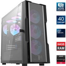 Turbox Xeon E5 2680 V2 Çift Işlemcili 40 Çekirdek 64GB 512GB Nvme RX580 Workstation Oem Paket