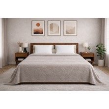 Meine Home Taş Rengi Peluş Battaniye 200X220 cm - Çift Taraflı