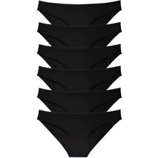Çamaşır Kenti 6 Adet Süper Eko Set Likralı Kadın Slip Külot Siyah