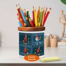 Asilmeydan Spor Yapan Eğlenceli Robot Seramik Kalemlik -2147727575