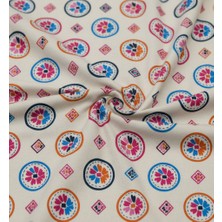 Podyum Baskı Renkli Çiçekli Dijital Baskılı Döşemelik Koltuk Kumaşı Kaliteli Esnemeyen Kumaş 100X140 cm