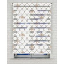 BRIGHTCOVER Damask Baskılı Zebra Perde - Gece Gündüz Kullanıma Uygundur - Salon Perdesi | Kokusuz Mürekkeple Basılmış  Zebra Perdeler ile Sende Tarzını Yansıt! | 1 Dakikada Pratik Montaj