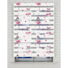 BRIGHTCOVER Balerin Desen Baskılı Zebra Perde - Gece Gündüz - Kız Çocuk Odası Perdesi | Kokusuz Mürekkeple Basılmış  Zebra Perdeler ile Sende Tarzını Yansıt! | 1 Dakikada Pratik Montaj