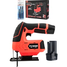 Power Black 12V Çift Akülü Şarjlı Dekupaj Testere Makinesi