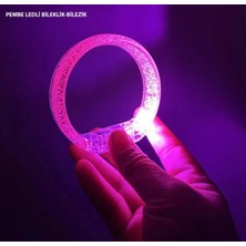 MiraLive Pembe LED Işıklı Baskı Yapılabilen Pilli Bileklik Bilezik