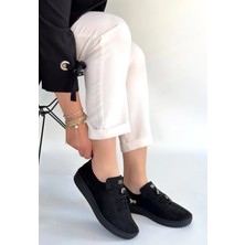 Kazax Warte Siyah Süet Bağcıklı Spor Ayakkabı