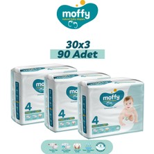 Moffy Twin Maxi 4 Beden Bebek Bezi (30 x 3) 90 Adet