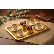 Fabriona Paslanmaz Çelik Dikdörtgen Çay, Kahve, Söz, Nişan, Kına Sunum & Servis Tepsisi Gold / Gümüş 43×33 cm