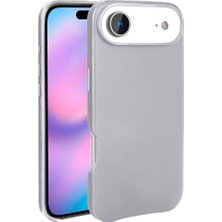 iPhone 17 Air Kılıf M-Safe Şarj Özellikli Pu Deri Görünümlü Stsr Kupra Kapak - Gri