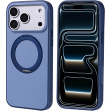 iPhone 17 Pro Max Kılıf M-Safe Şarj Özellikli Standlı Stsr Proton Silikon Kapak - Lacivert