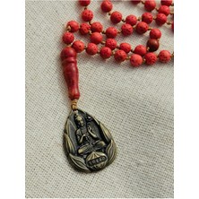 CAPO By Aytaç Yamaç Buddha Mercan Lav Taşı Karnelyan Mala Kolye Doğal Taş Unisex Mala Mantra Kolye