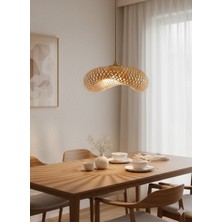 Panalı Dekoratif Doğal Rattan Sarkıt Avize S