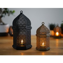 KMA Tekstil Ramazan Dekoratif Fener Lamba – LED Işıklı (13 Cm) Arap Modeli