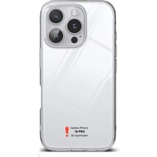 Evax (Şeffaf Mika) iPhone 16 Pro Uyumlu Sert Şeffaf Mika Sararmaz Ince Fit Toz Korumalı Kılıf