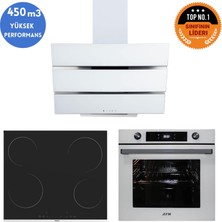 Ferre ve Afm Tech Markalı  Elex Elektrikli Vitro. Turbo Beyaz Ankastre Set (MS261 + FM3251 +FM7701)