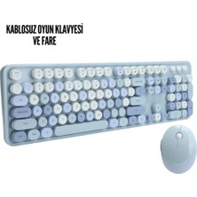 Narnuga Kablosuz Klavye Mouse Seti Mavi