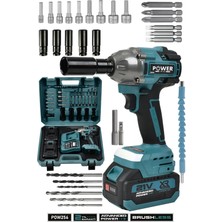 Power Black 1000 Nm Ultra Güçlü Tam Takım Setli Somun Bijon Sökme 15 Pilli 2 Bataryalı