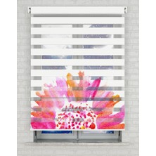 BRIGHTCOVER Renkli Papatya Baskılı Zebra Perde - Gece Gündüz Kullanıma Uygundur - Mutfak Perdesi | Kokusuz Mürekkeple Basılmış  Zebra Perdeler ile Sende Tarzını Yansıt! | 1 Dakikada Pratik Montaj