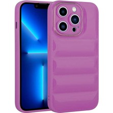 StilStoreTr iPhone 13 Pro Uyumlu Kamera Korumalı Parlak Airbag'li Stsr Galya Kapak-Mor