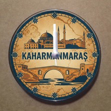 Bsb Kahramanmaraş Temalı Magnet Saat Buzdolabı Süsü Duvar Saati 10,5cm MS1053