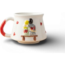 İlbay Çini Takı Love Yazılı Sevgili Figürlü Kabartma Seramik Kupa