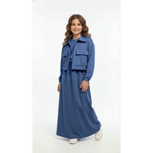 Pantulux Kız Çocuk Ceketli Etekli Takım Günlük Rahat Şık Tesettür KOMBIN-AÜT-2040-324