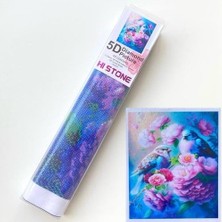 NT Boncuklu Taşlı Pano Mozaik Elmas Goblen Diamond Tablo 40 X 50 Cm Kuş Figürü