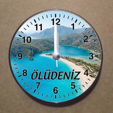 Bsb Ölüdeniz Temalı Magnet Saat Buzdolabı Süsü Duvar Saati 10,5cm MS2038