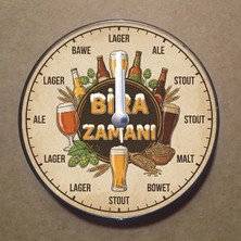 Bsb Bira Temalı Magnet Saat Buzdolabı Süsü Duvar Saati 10,5cm MS9004