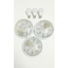 İNWATT Genel Glop Tavan Armatür 3 Adet + 3 Ampul Dekoratif Porselen Duylu 1.kalite Ekonomik Banyo-Wc-Balkon-Antre-Koridor