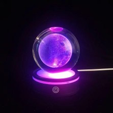 Homevia Usb'li Plastik Altlıklı Dolunay Dönen Cam Küre