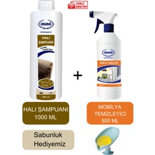 Ersağ Halı Şampuanı 1000 ml + Mobilya Temizleyici 500 ml + ( Sabunluk Hediye'li ) 123-24