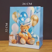 Homevia  Büyük Boy Ayıcıklı Karton Hediye Çantası