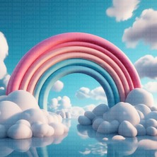 Gökkuşağı ve Bulutlar Çocuk Odası Poster Duvar Kağıdı