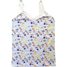 Çamaşır Kenti Kadın Askılı Desenli Atlet Dantelli Empirme Pamuklu Penye D6