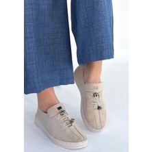 Kazax Warte Bej Süet Bağcıklı Spor Ayakkabı