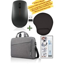 Lenovo Mouse 400, Mousepad, Toploader T210 Laptop Omuz El Çantası, Elektronik Cihaz Temizleme Kiti